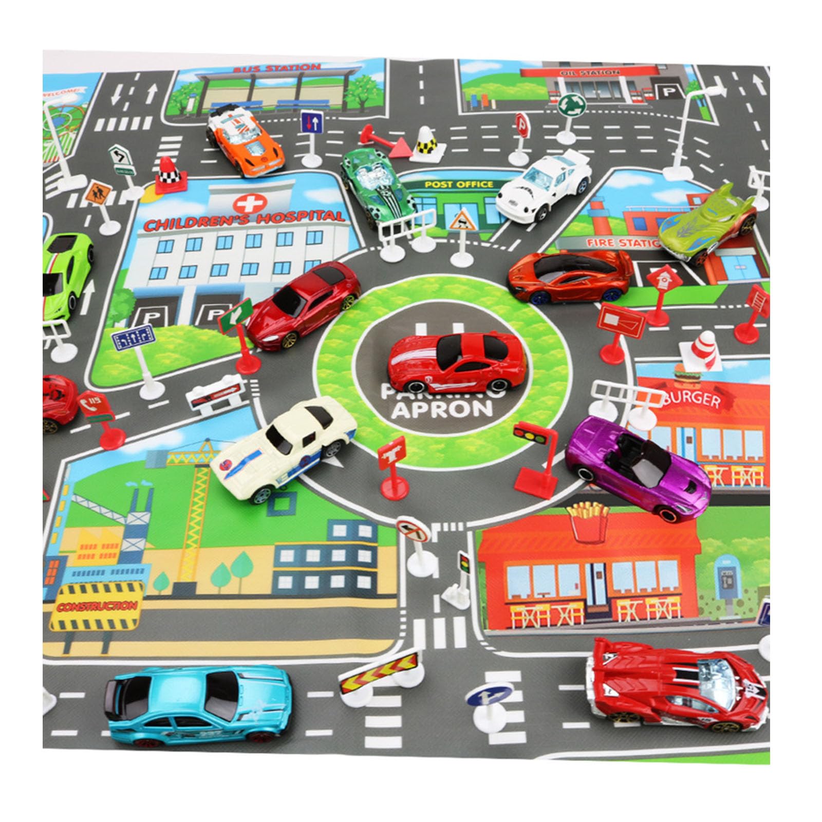 Amazon.co.jp: 道路 交通 車 マップ プレイシート ミニカー 知育